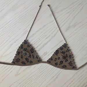 Rhinestone jeweled bikini top